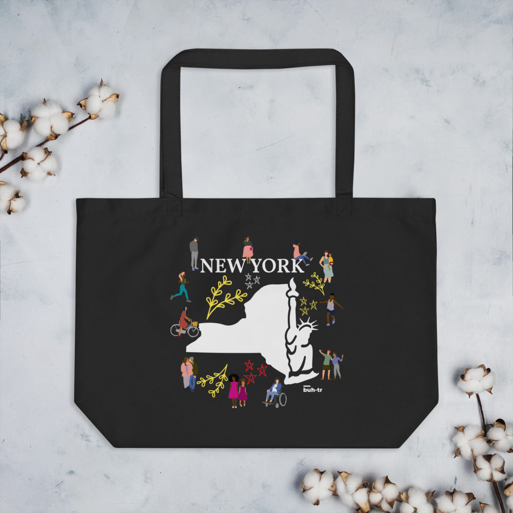 Large New York organic tote bag